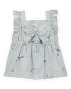 Baby 2-Piece Flutter Tank & Pull-On Short Set - Blue/White, image 2 of 4 slides