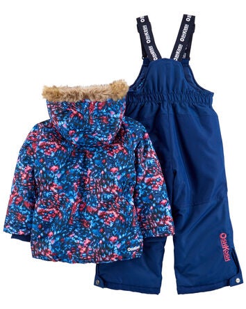 Toddler 2-Piece Tie-Dye Snowsuit With Bonus Hat & Neck Warmer
, 