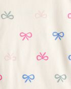 Baby Girl 4-Pack Bow Print Long-Sleeve Multipack Bodysuits - Blue/Pink/White, image 3 of 6 slides