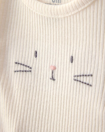 Baby 2-Piece Easter Bunny Rib Tee & Pant Set - Cream, 