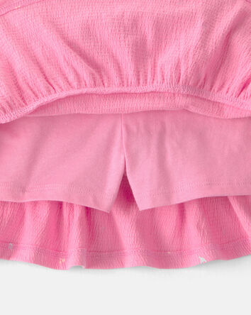 Tout-petit fille - Ensemble 2 pi&egrave;ces haut et jupe-short &agrave; fleurs - Rose, 