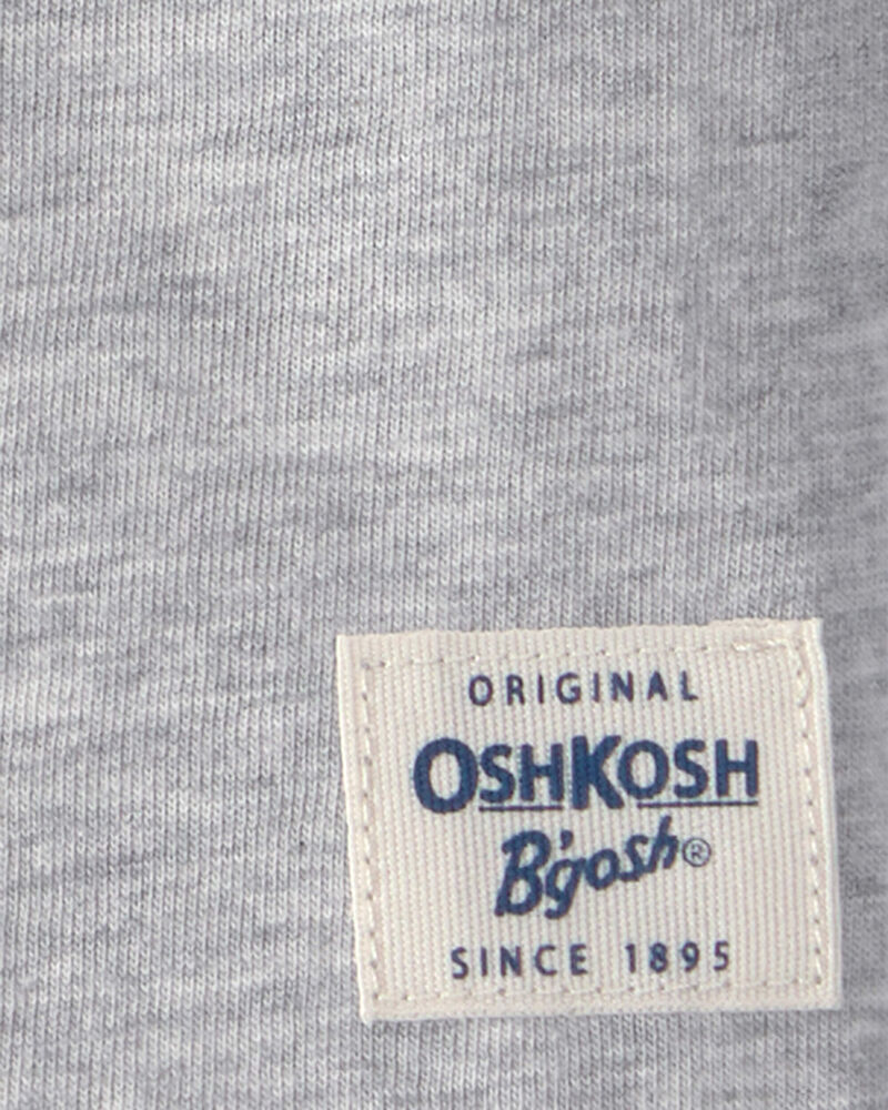 Baby Boy Short-Sleeve Henley T-Shirt - Heathered Grey, image 2 of 3 slides