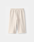 Baby Girl French Terry Wide-Leg Active Pants - Ivory, image 2 of 4 slides