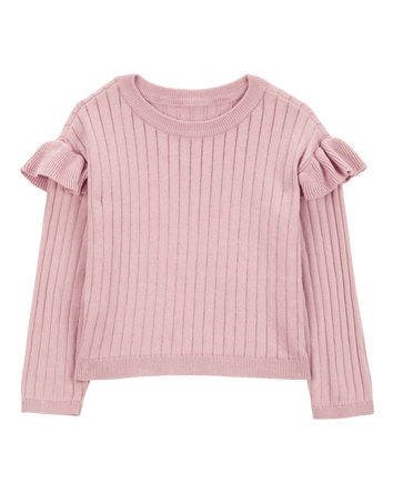 Toddler Ribbed Long-Sleeve Sweater - Pink, 