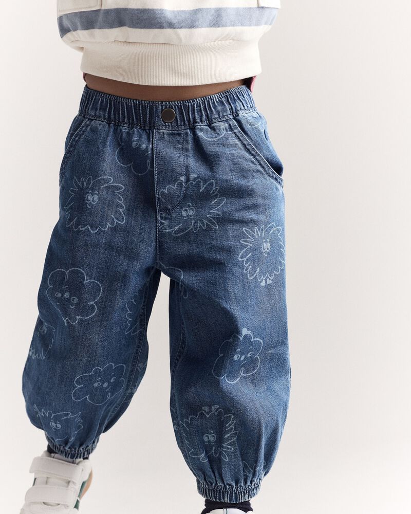 Toddler Squish Jump Rope Jogger in Denim - Blue, image 3 of 7 slides