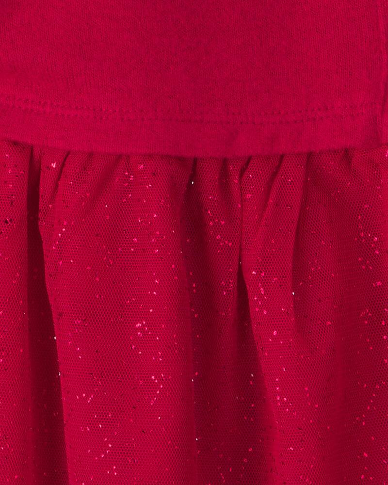 Filles - Robe manches longues en tulle &ndash; Rouge, image 3 sur 3 diapositives