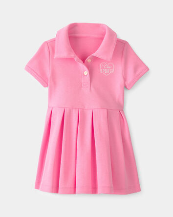 Baby Girl Pleated Tennis Dress - Pink, 