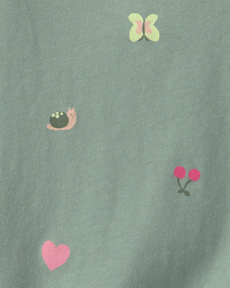Toddler Girl All-Over Print Long-Sleeve Top &ndash; Green, image 2 of 3 slides