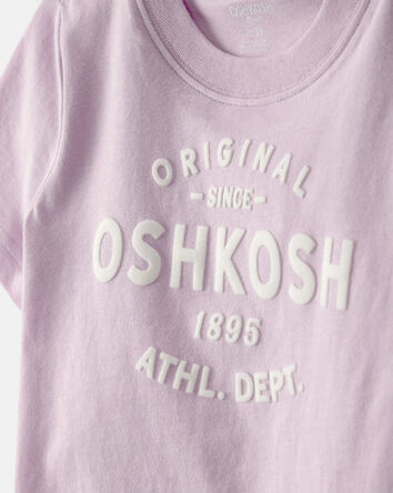 B&eacute;b&eacute; fille - T-shirt &agrave; manches courtes &agrave; imprim&eacute; logo OskKosh - Mauve, 