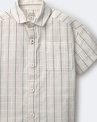 Toddler Boy Dobby Knit Button-Down Short-Sleeve Shirt - Cream, image 6 of 6 slides