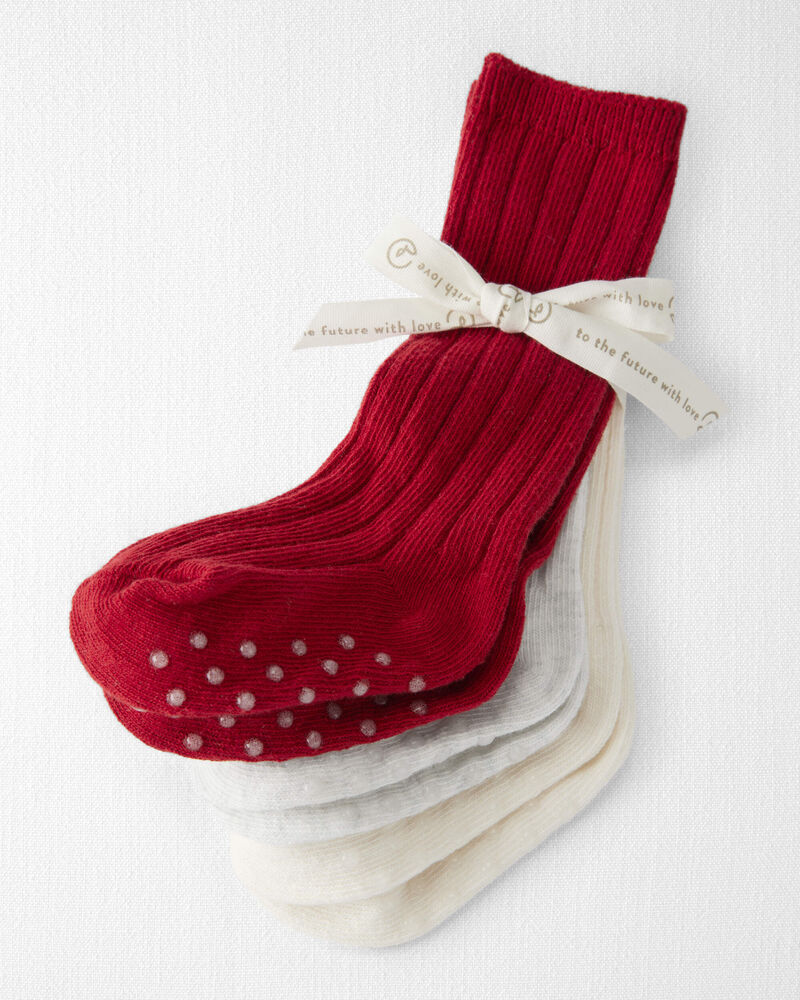Baby Girl 3-Pack Organic Cotton Knee High Socks, image 2 of 4 slides