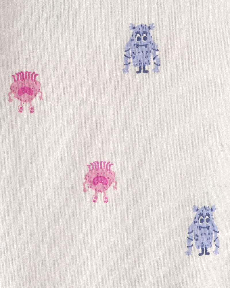 Baby Girl Monster Long-Sleeve Graphic Bodysuit - Cream, image 4 of 5 slides