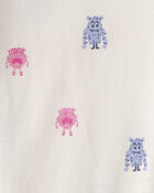 Baby Girl Monster Long-Sleeve Graphic Bodysuit - Cream, image 4 of 5 slides