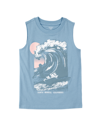 Kid Wave Graphic Surf Tank - Blue, 