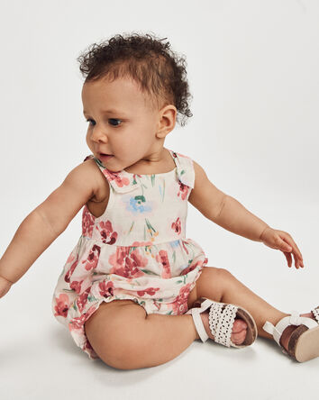 Baby Girl 2-Piece Floral Cardigan & Bubble Set - Pink, 