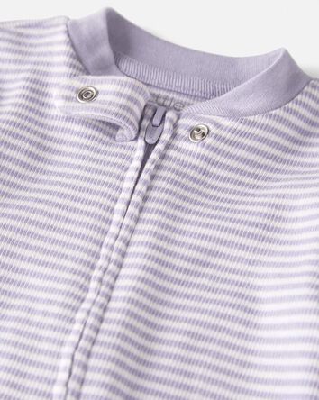 Baby Girl Organic Cotton Striped Sleeper Pyjamas, 
