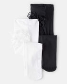 B&eacute;b&eacute; fille - Emballage de 2 paires de collants &ndash; Noir/Blanc., image 1 sur 2 diapositives