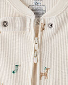 Baby Christmas Print Cotton Long-Sleeve Snug Fit 1-Piece pyjamas - White, image 2 of 4 slides