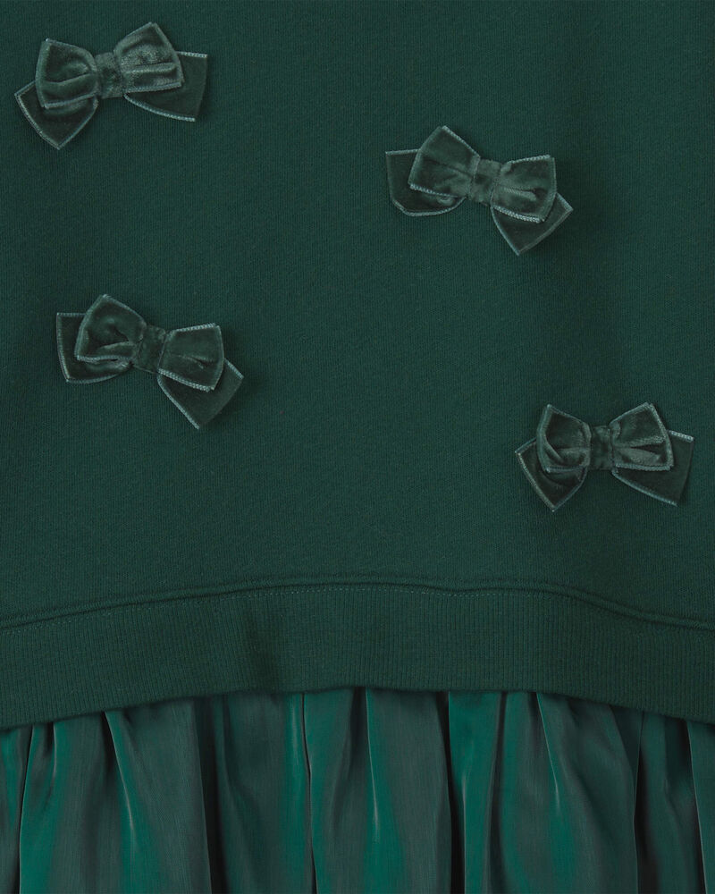 Filles - Robe superpos&eacute;e en molleton &agrave; motif boucle &ndash; Vert, image 3 sur 3 diapositives