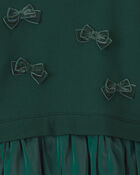 Filles - Robe superpos&eacute;e en molleton &agrave; motif boucle &ndash; Vert, image 3 sur 3 diapositives