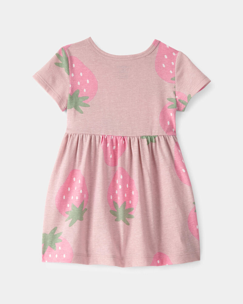 Baby Girl Strawberry Short-Sleeve Dress - Pink, image 2 of 4 slides