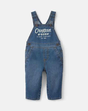Baby Logo Denim Overalls - Dark Wash, 