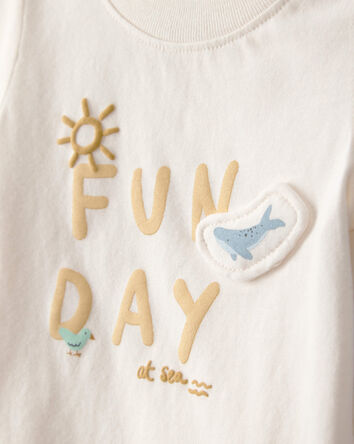 B&eacute;b&eacute; - T-shirts &agrave; imprim&eacute; &laquo;Fun Day At Sea&raquo; - Ivoire, 