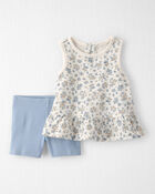 B&eacute;b&eacute; fille - Ensemble 2 pi&egrave;ces avec coton biologique, floraison du printemps , image 1 sur 5 diapositives