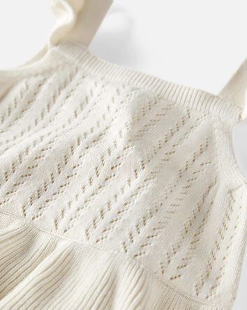 Baby Girl Organic Cotton Pointelle Bubble in Cream, 