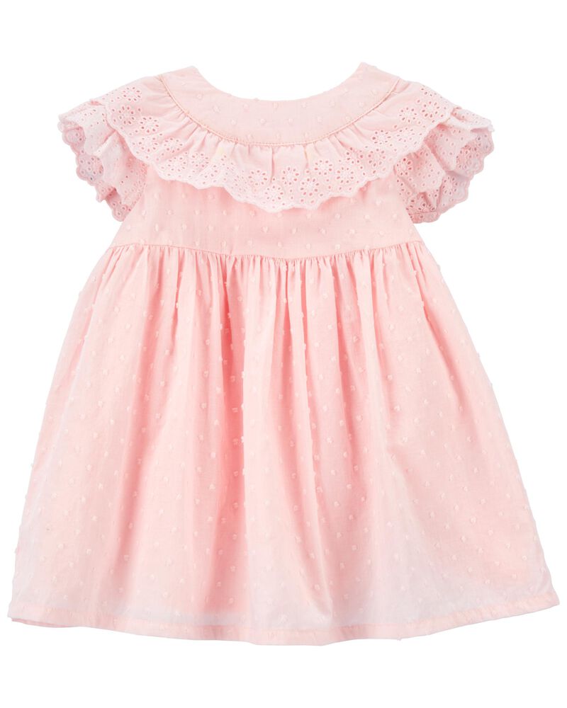 Pink Eyelet Ruffle Babydoll Dress