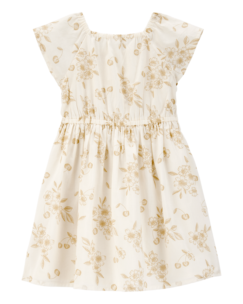 Enfant en bas âge Robe maxi fleurie à manches courtes - Crème, image 2 sur 4 diapositives