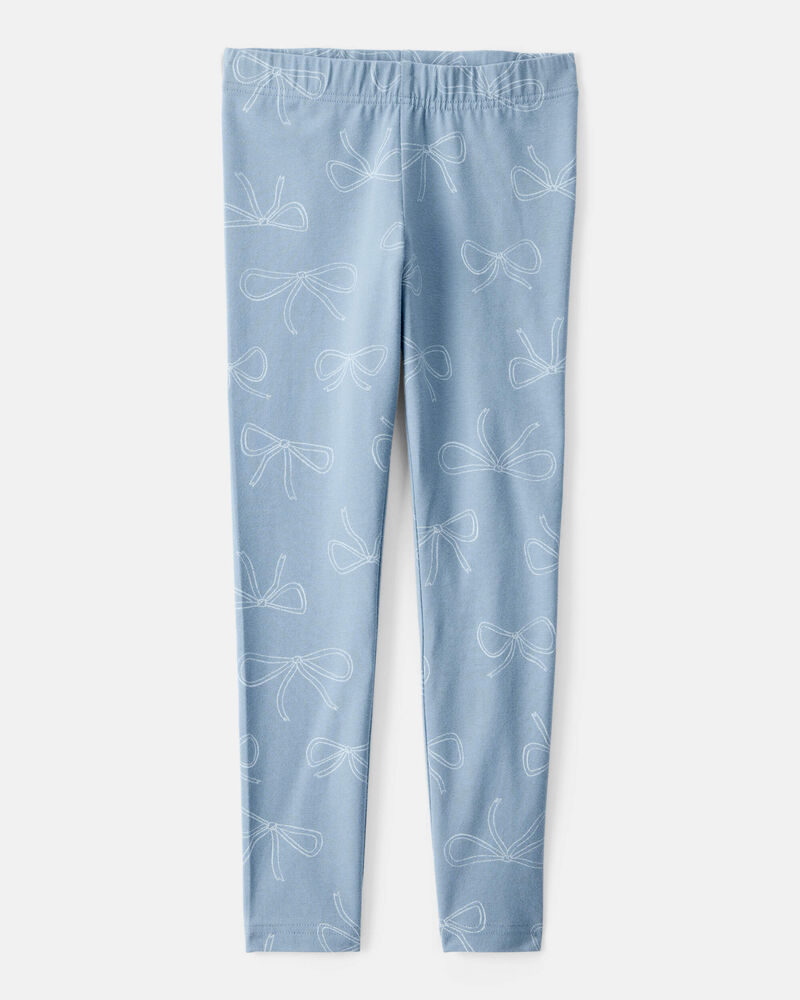 Kid Bow Print Leggings, image 1 of 4 slides