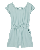 Kid Ribbed Textured Romper - Green, image 1 of 4 slides