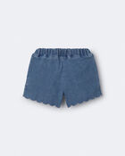 Toddler Girl Scalloped Short in Denim, image 4 of 7 slides