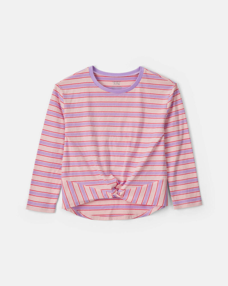 Filles - Haut manches longues &agrave; rayures &ndash; Rose/Mauve, image 1 sur 2 diapositives