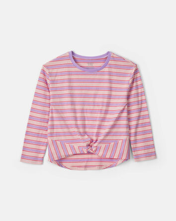 Filles - Haut manches longues &agrave; rayures &ndash; Rose/Mauve, 