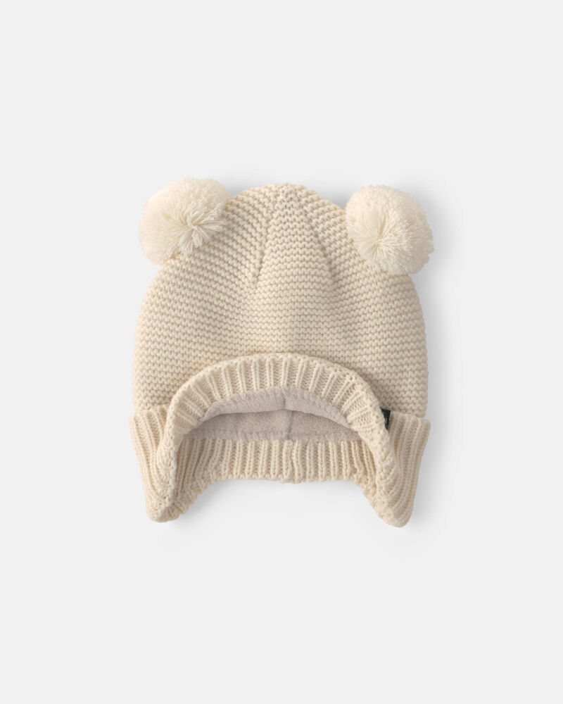B&eacute;b&eacute; fille - Tuque &agrave; pompon Minnie Kombi - Cr&egrave;me, image 2 sur 3 diapositives