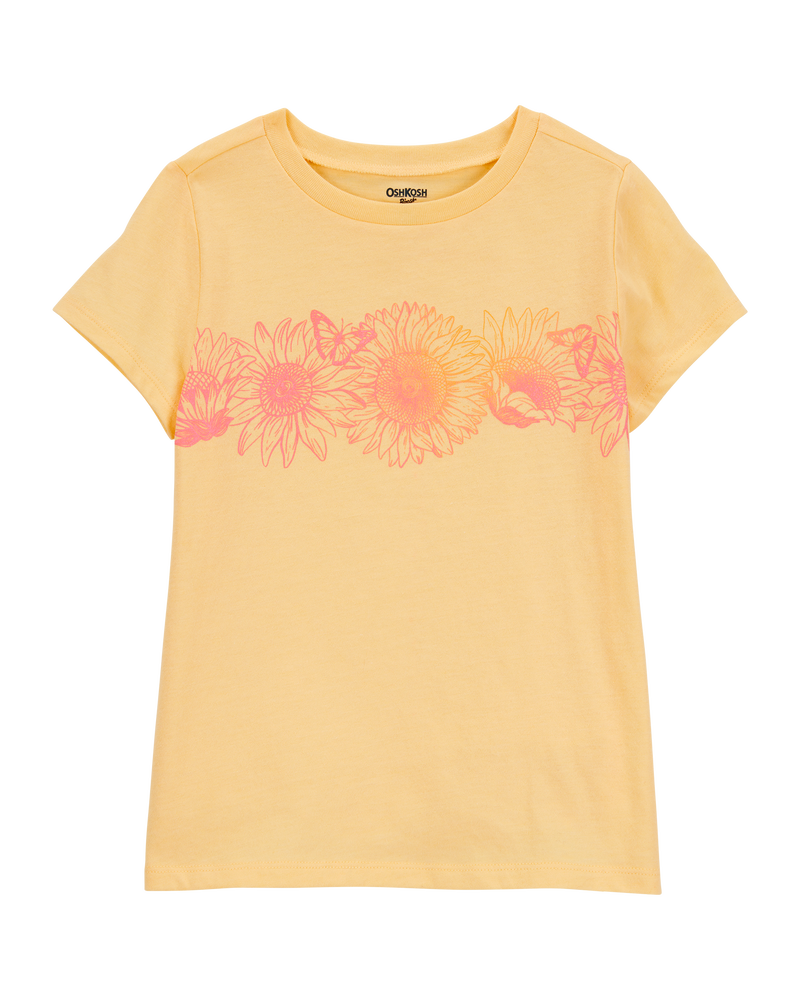 Kid Floral Short-Sleeve Graphic Tee - Yellow, image 1 of 3 slides