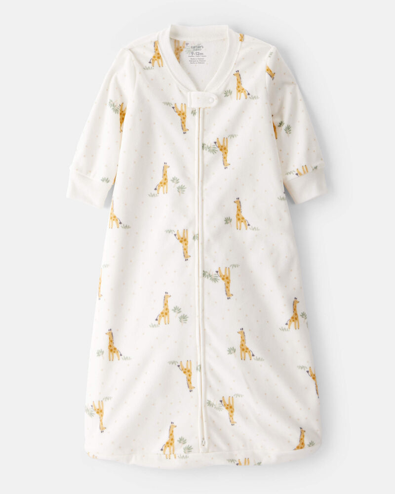Baby Giraffe Fleece Loose Fit Wearable Blanket - Cream, image 1 of 4 slides