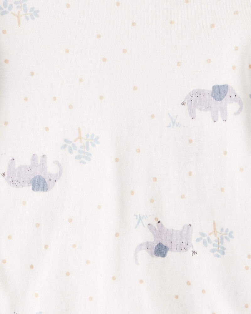 Baby 4-Pack Safari Print Cotton Long-Sleeve Multipack Bodysuits - White, image 3 of 6 slides