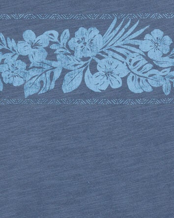 Kid Tropical Print Tank-Blue, 