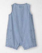 B&eacute;b&eacute; - Barboteuse sans manches en chambray - Bleu, image 3 sur 4 diapositives