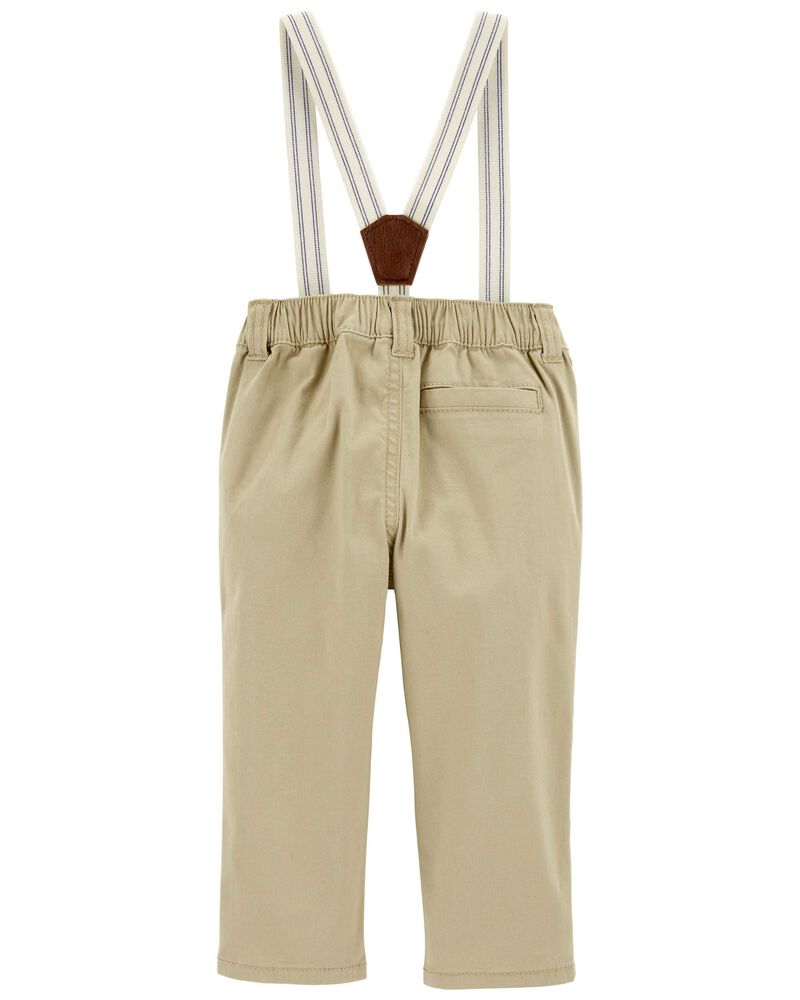 Bébé Pantalon en sergé avec bretelles, image 2 sur 3 diapositives