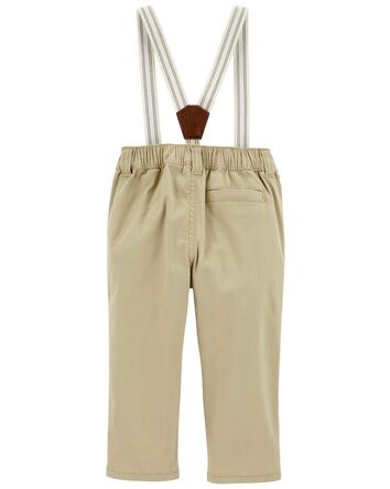 Baby Twill Suspender Pants, 