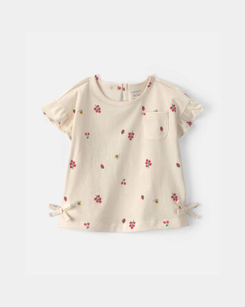 Toddler Girl Floral Short-Sleeve Top &ndash; Cream, 