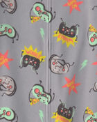 Gar&ccedil;ons - Pyjama ample 1 pi&egrave;ce en molleton &agrave; motif jeu vid&eacute;o &ndash; Gris, image 3 sur 3 diapositives