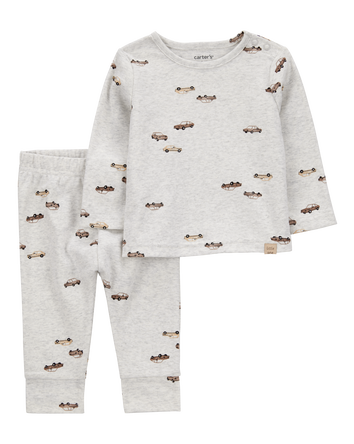 Bébé Ensemble 2 pièces t-shirt à manches longues à voiture et pantalon, 