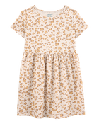 Toddler Cheetah Animal Print Short-Sleeve Dress, image 1 of 4 slides
