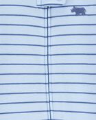 Baby Boy Rhino Striped 2-Way Zip Cotton Sleeper Pyjamas - Blue, image 2 of 4 slides
