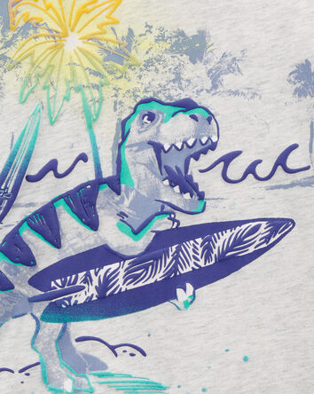 T-shirt en jersey à imprimé de dinosaure surfeur, 